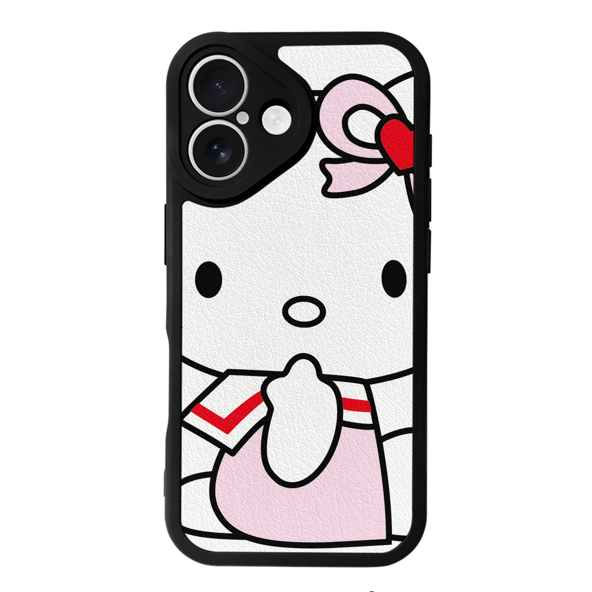 （画像用） Hello Kitty ハローキティ 【iPhone 16シリーズ対応】シリコンスマホケース（レザー調） 材質：シリコン
